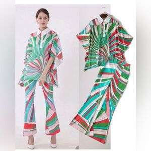 Vibrant Swirl Pattern Women's Two Piece